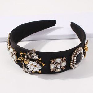 Dazzling Queen Bee Black Headband